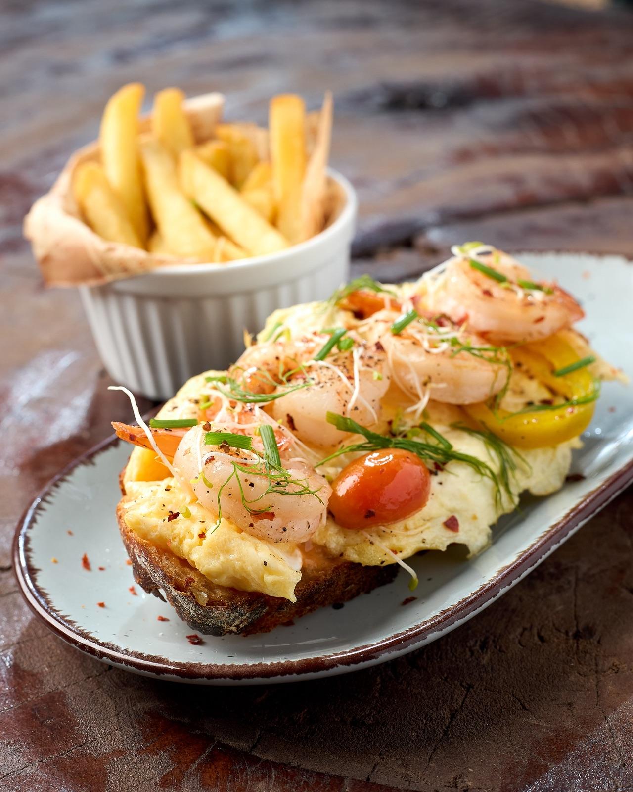 Tiger prawn on toast